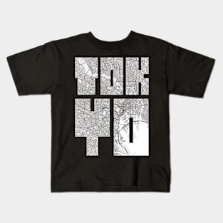 Tokyo, Japan City Map Typography - Light Kids T-Shirt